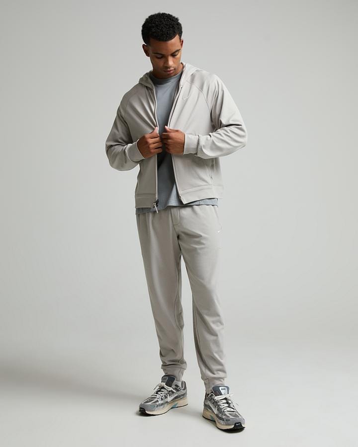 Nike Men's Primary NanoKnit Dri-FIT UV Protection Full Zip Hoodie - Moon Particle/College Grey/Heather