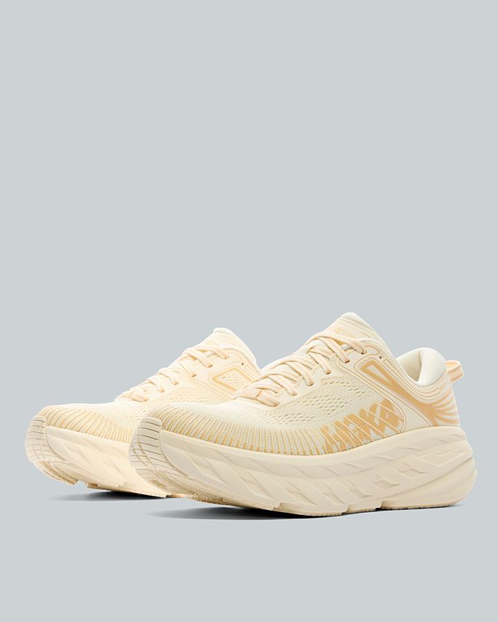 HOKA Women's Bondi 7 Trainer - Vintage Yellow/Honeycomb