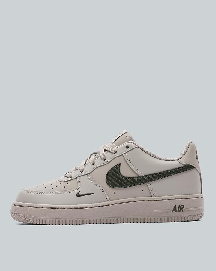 Nike Junior Air Force 1 Low Trainers - College Grey News Print