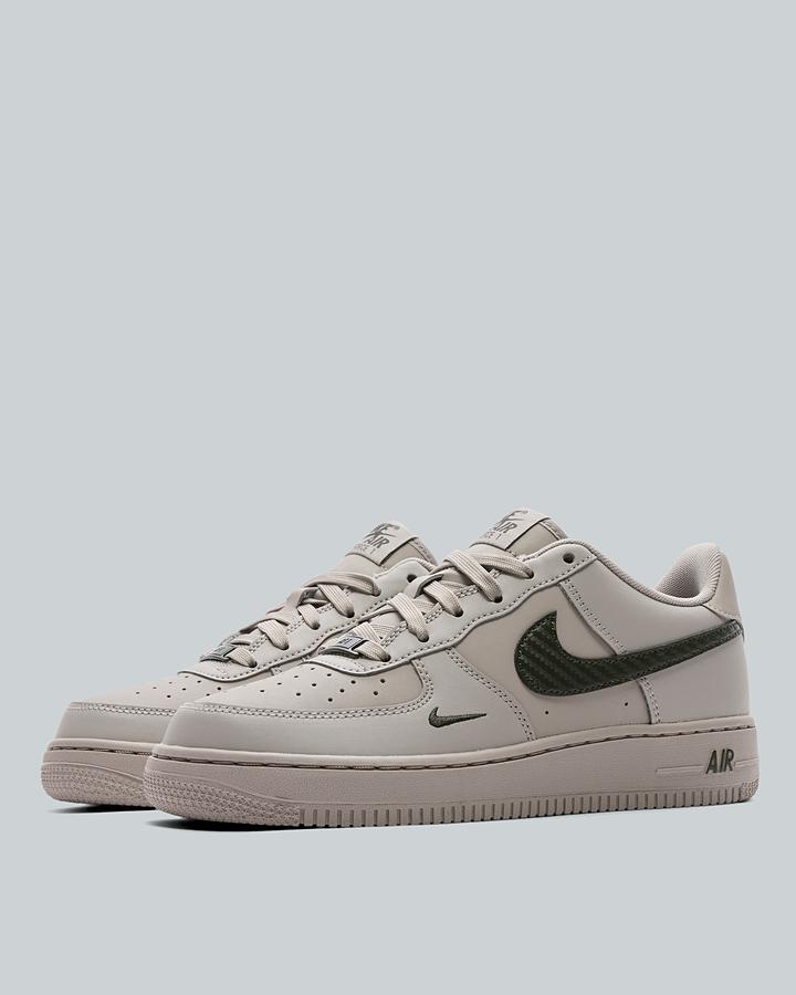 Nike Junior Air Force 1 Low Trainers - College Grey News Print