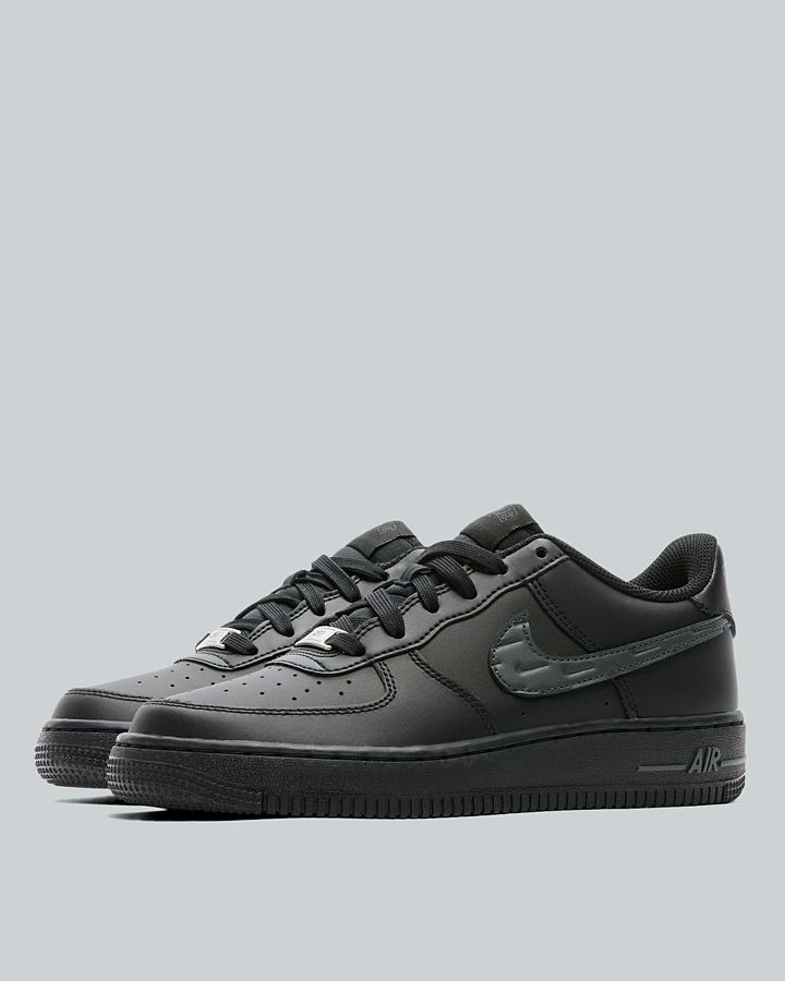 Nike Junior Air Force 1 Low Trainers - Black Anthracite