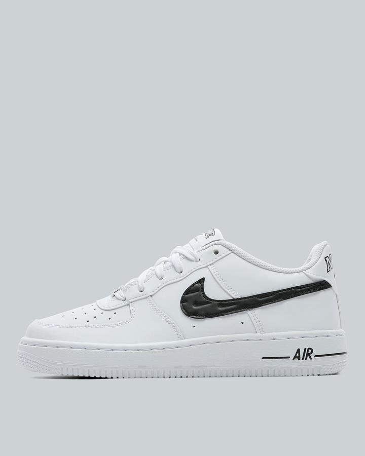Nike Junior Air Force 1 Low Trainers - White Black Anthracite