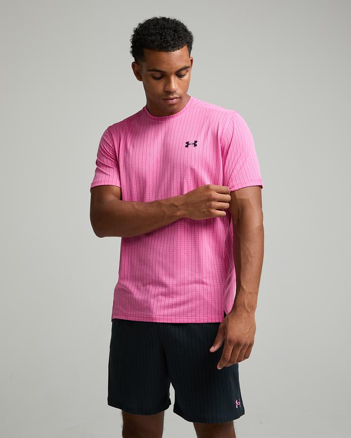 Under Armour Men's Tech Vent Jacquard T-Shirt - Pink Frenzy/Ultimate Black
