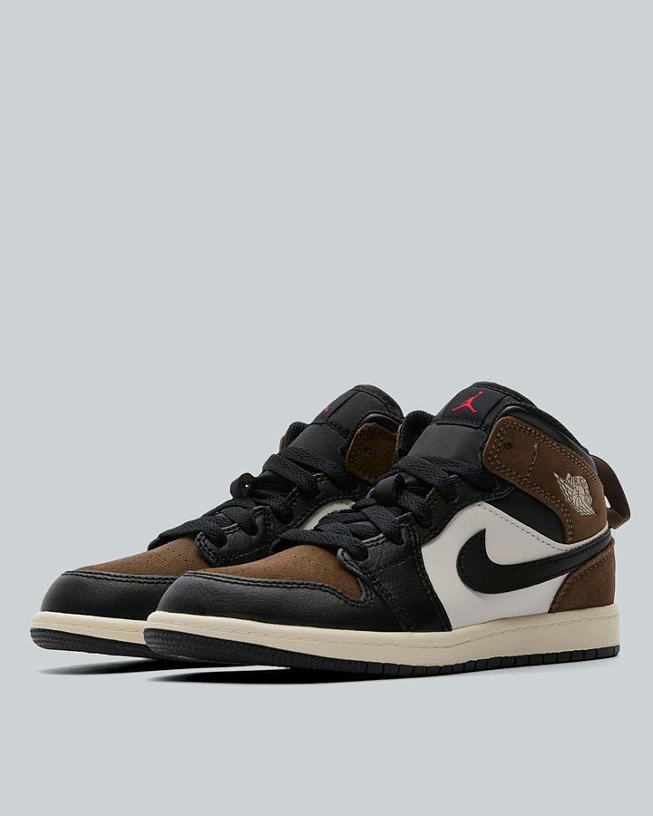 Jordan Infant Air Jordan 1 Mid Trainers - Black Phantom Palomino University Red