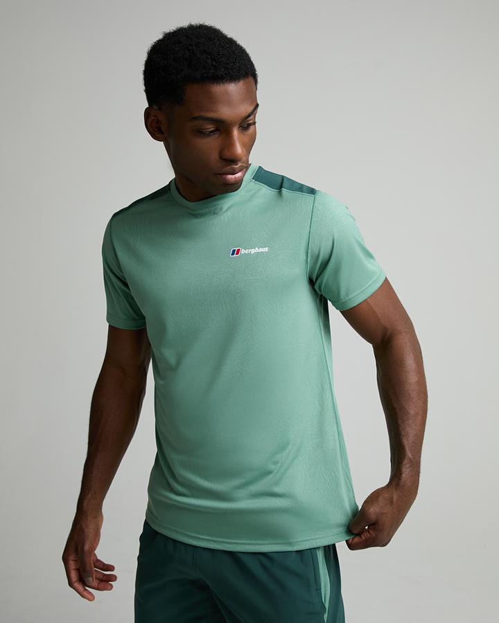 Berghaus Men's Gladefell Print Tech T-Shirt - Light Terrain/Peak