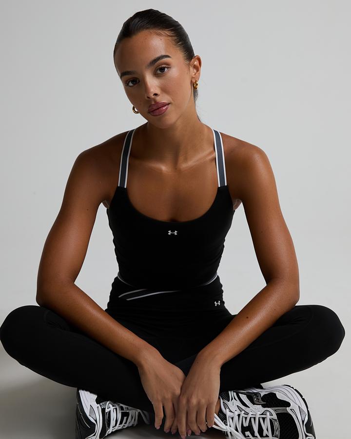 Under Armour Women's Motion Sport Tape Tank - Ultimate Black/Castlerock/White