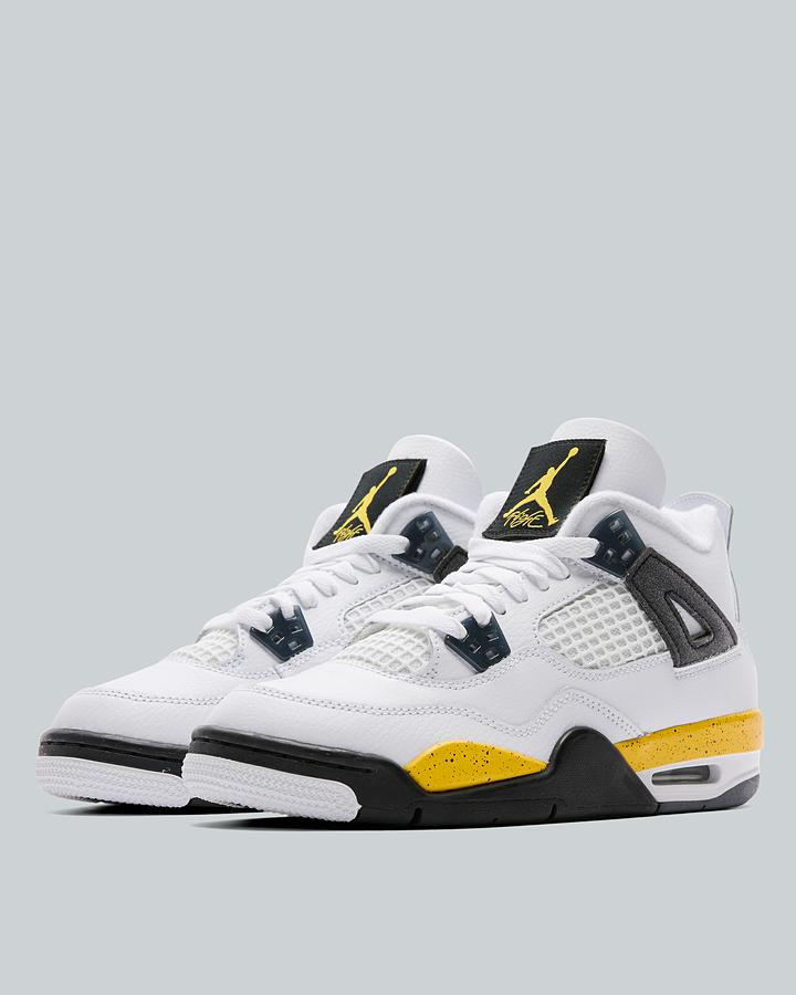 Jordan Junior Air Jordan 4 Retro 'Tour Yellow' Trainers - White Tour Yellow