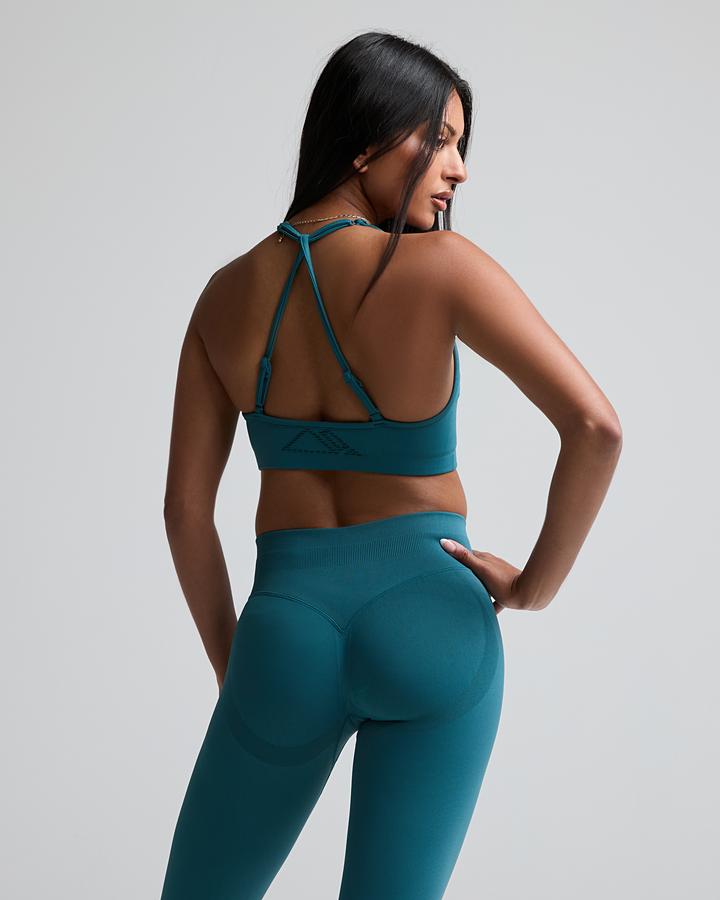 Monterrain Women's Suntra Seamless Halter Bra Top - Heritage Teal