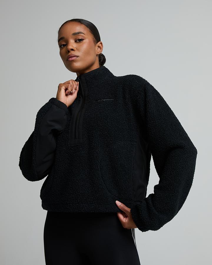 Monterrain Women's Bandha Borg Quarter Zip Fleece - Black