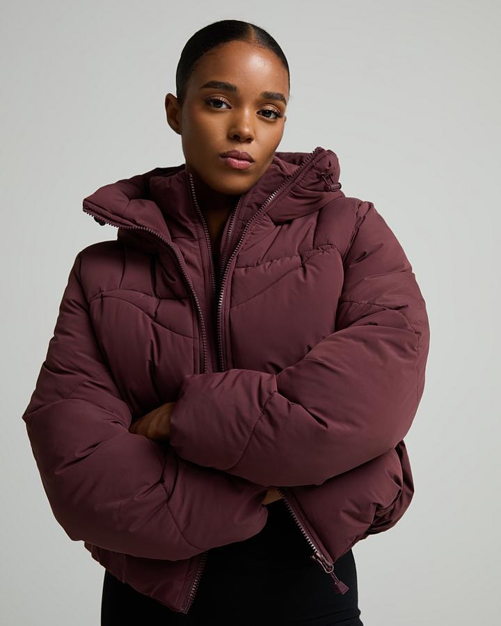 Monterrain Women's Rosa Curved Puffer Jacket - Rich Mocha