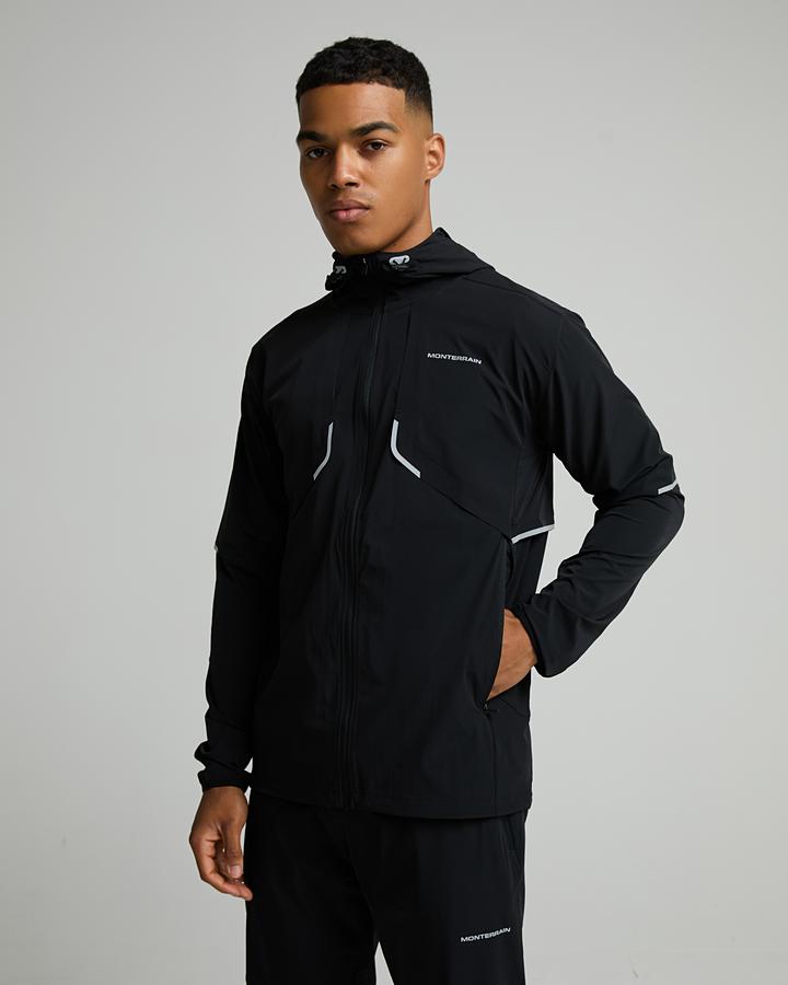 Monterrain Men's Vent 2.0 Woven Running Hoodie - Black