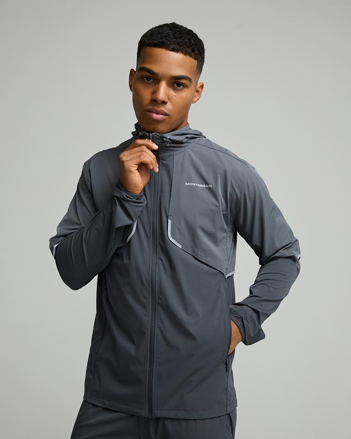 Monterrain Men's Vent 2.0 Woven Running Hoodie - Grey (4132061)
