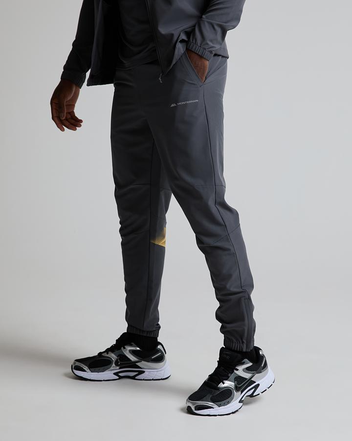 Monterrain Men's Distance Woven Running Pant - Forged Steel/Pastel Ochre