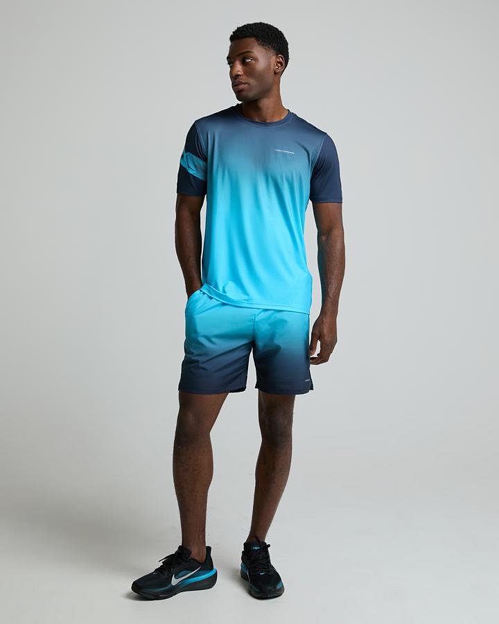 Monterrain Men's Distance Ombre T-Shirt - Academy Blue/Cerulean Cast