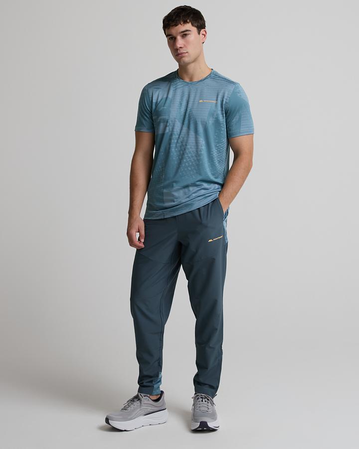 Monterrain Men's Divide Woven Running Pant - Fort Blue/Twilight Graphite/Pastel Ochre
