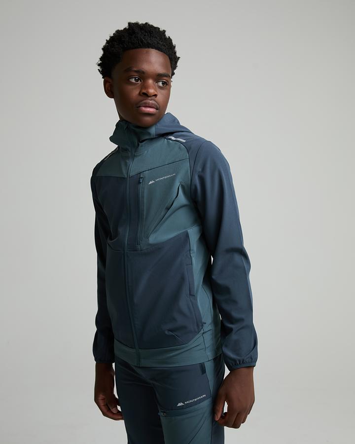 Monterrain Junior Deflect 2.0 Woven Zip Through Hoodie - Blue