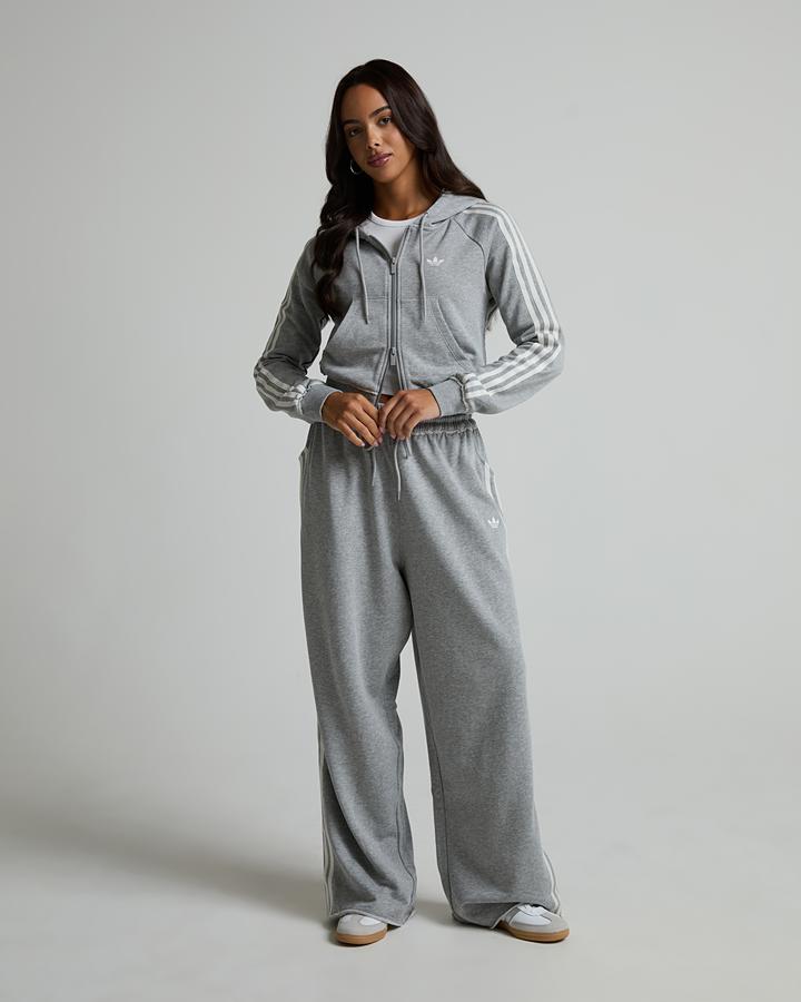 adidas Women's Graphic Fitted Diamante Full Zip Hoodie - Medium Grey Heather