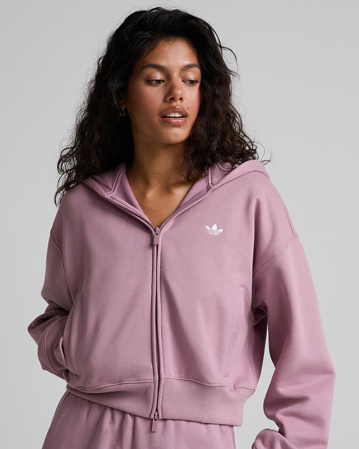 adidas Women's Essentials Fleece Full Zip Hoodie - Magic Mauve