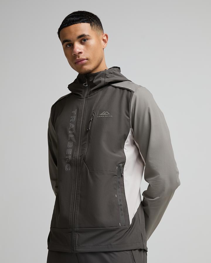Trailberg Men's Triathlon Ultra Windbreaker - Mineral/Mocha/Deep Stone