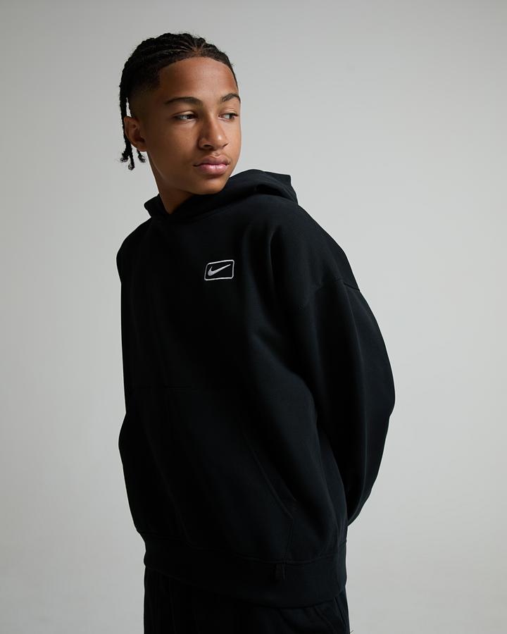 Nike Junior Street Fleece Oversize Overhead Hoodie - Black