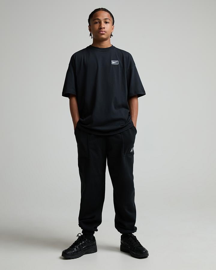 Nike Junior Street Fleece Short Sleeve T-Shirt - Black