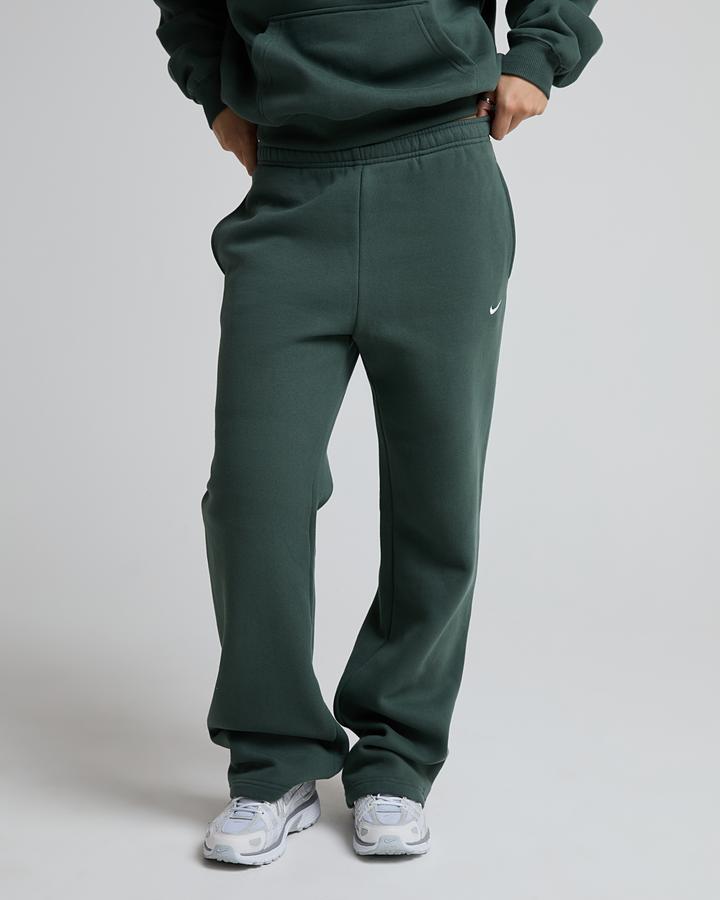 Nike Women's Studio Fleece Open Hem Pant - Camo Green/Sail