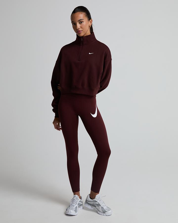 Nike Women's Tempo Swoosh High-Waisted 7 - Mystic Dates/Reflective Silver/White