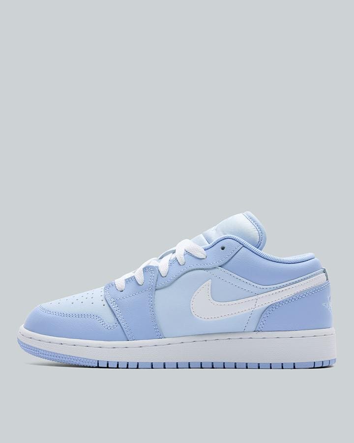 Jordan Junior Air Jordan 1 Low Trainers - Aluminium Hydrogen Blue White