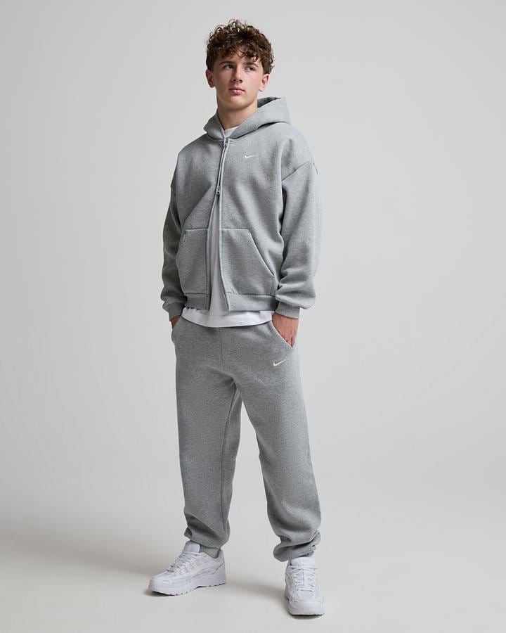 Nike Junior Solo Swoosh Fleece Jogger - Dark Grey Heather Sail
