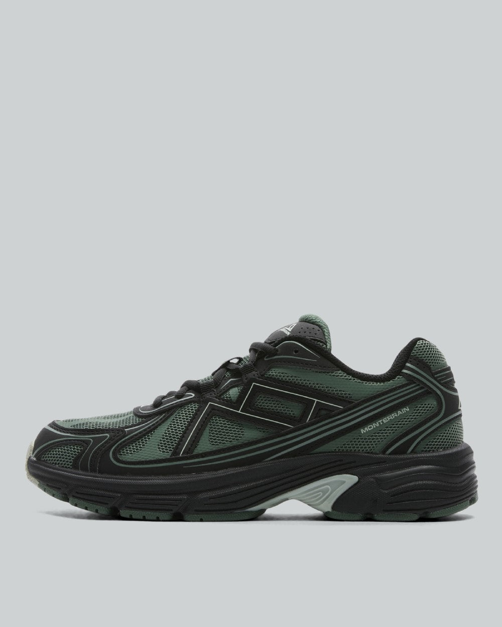 Monterrain Junior Tempo Trainers - Escape Green Seaglass Black