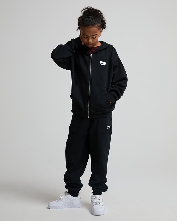 Nike Junior Oversized Full Zip Hoodie - Black