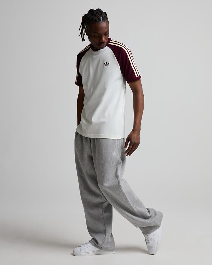 adidas Men's 3-Stripes Cali T-Shirt - Off White/Maroon