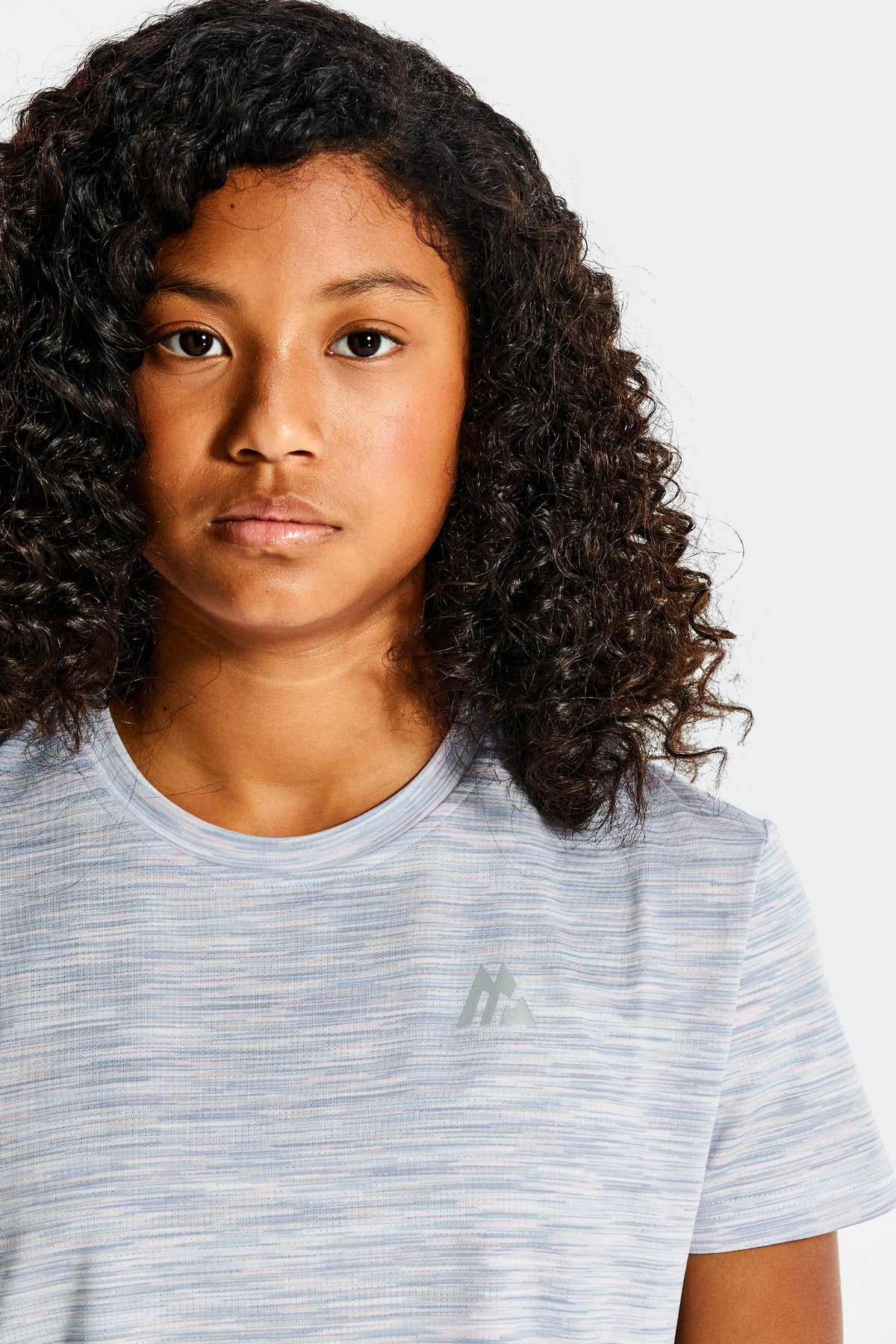 Montirex Girls' Trail Box T-Shirt - Grey/Blue/Pink/White
