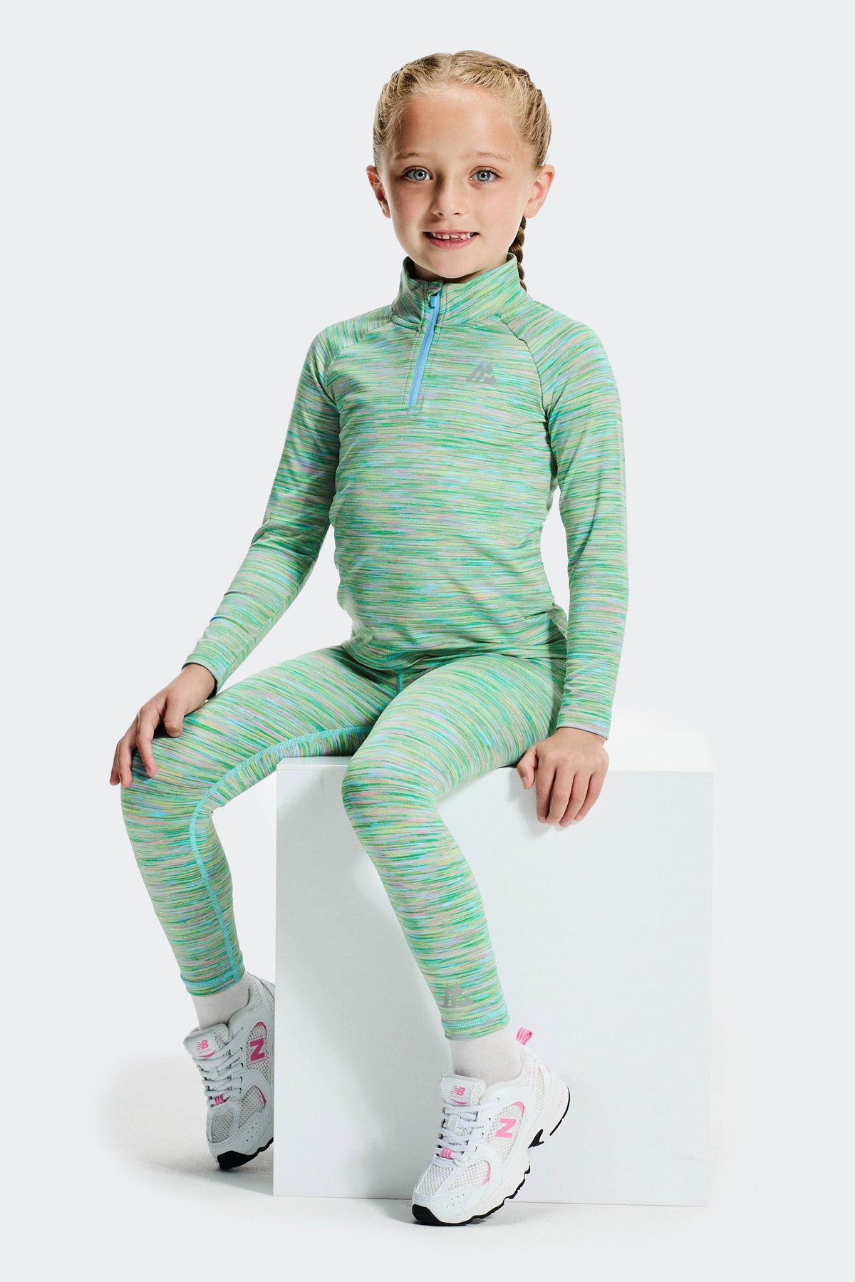 Montirex Infant Girls' Trail 1/4 Zip/Legging Set - Green/Blue/Lilac/Pink