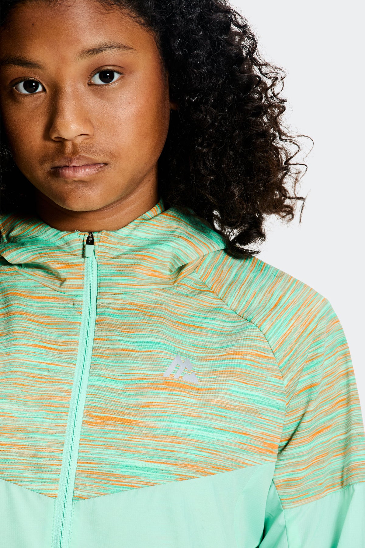 Montirex Girls' Trail Windbreaker - Eucalyptus Teal Mist Apricot Blush