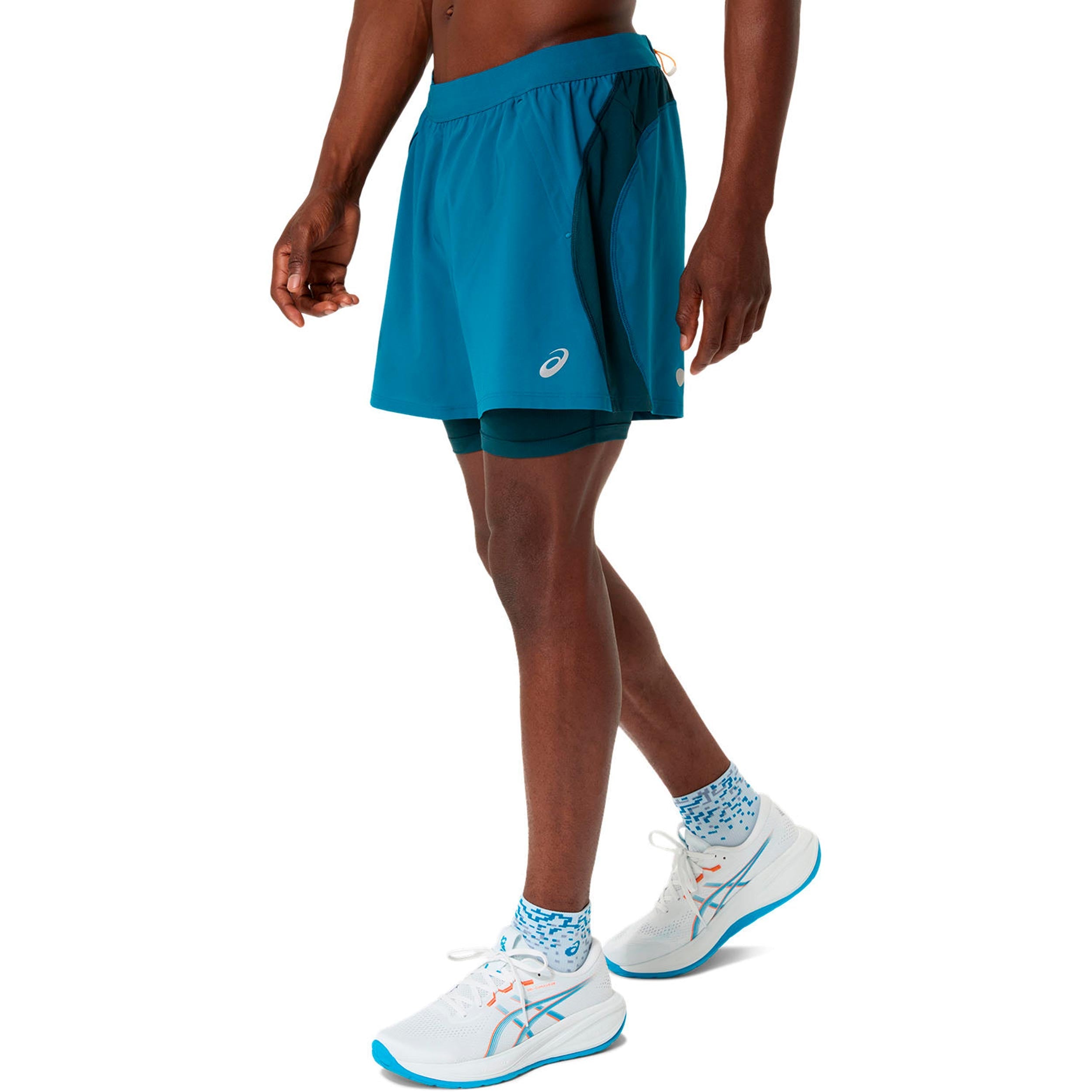 ASICS Road 2in1 5in Running shorts Men - turquoise, turquoise