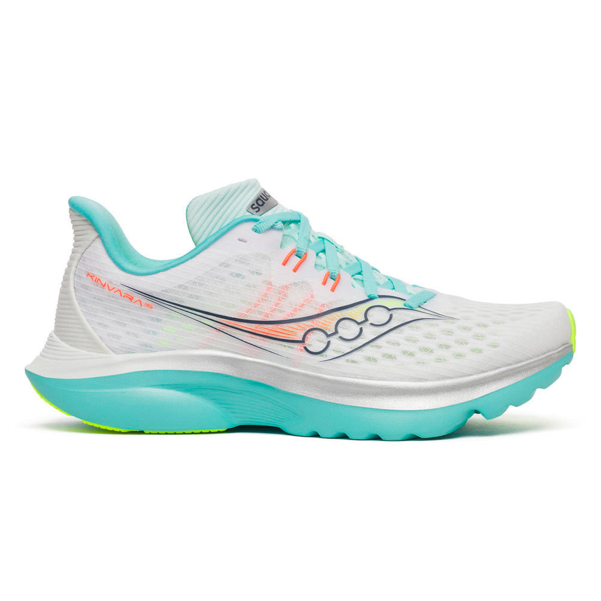 Saucony Kinvara 16 Women's Running Shoes - White/Turquoise