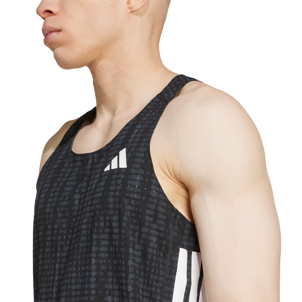adidas Adizero Men's Running Vest - Black/Dark Grey/Carbon
