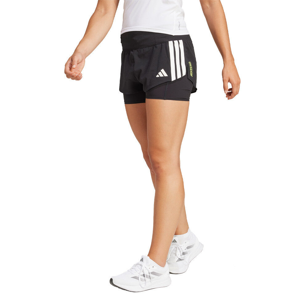 adidas Adizero 2-in-1 Gel Pocket Women's Running Shorts - Black