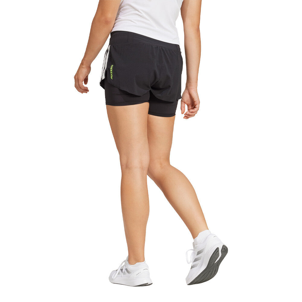 adidas Adizero 2-in-1 Gel Pocket Women's Running Shorts - Black
