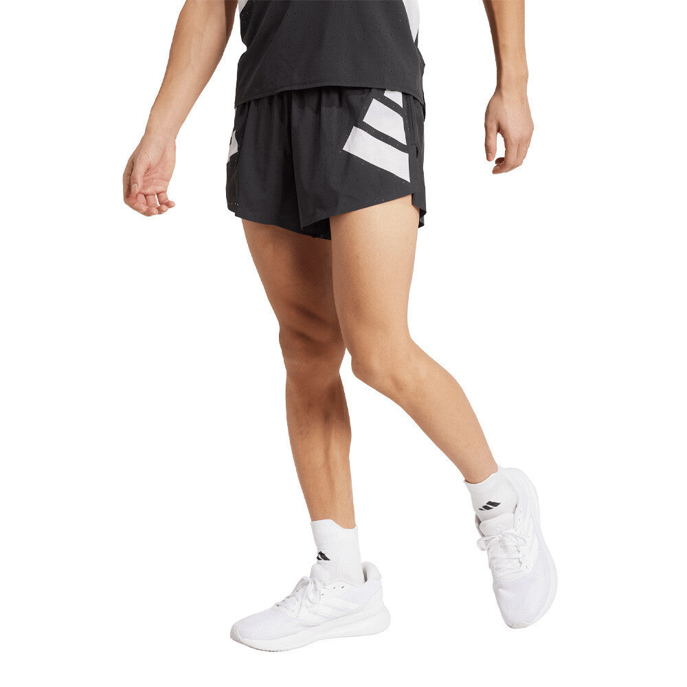 adidas Road to Records Split Men's Running Shorts - Black