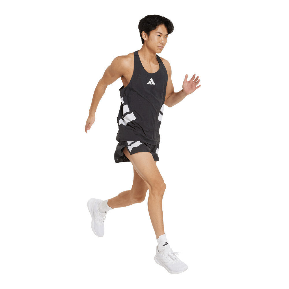 adidas Road to Records Split Men's Running Shorts - Black