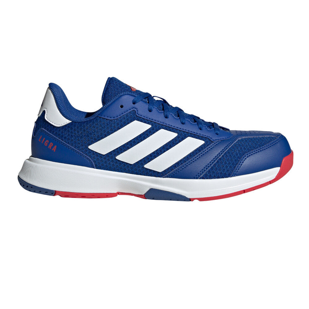 adidas Ligra 8 Men's Indoor Court Shoes - Royal Blue/Cloud White/Pure Ruby