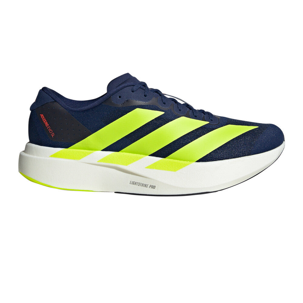 adidas Adizero Evo SL Men's Running Shoes - Dark Blue/Solar Lime/Lucid Red