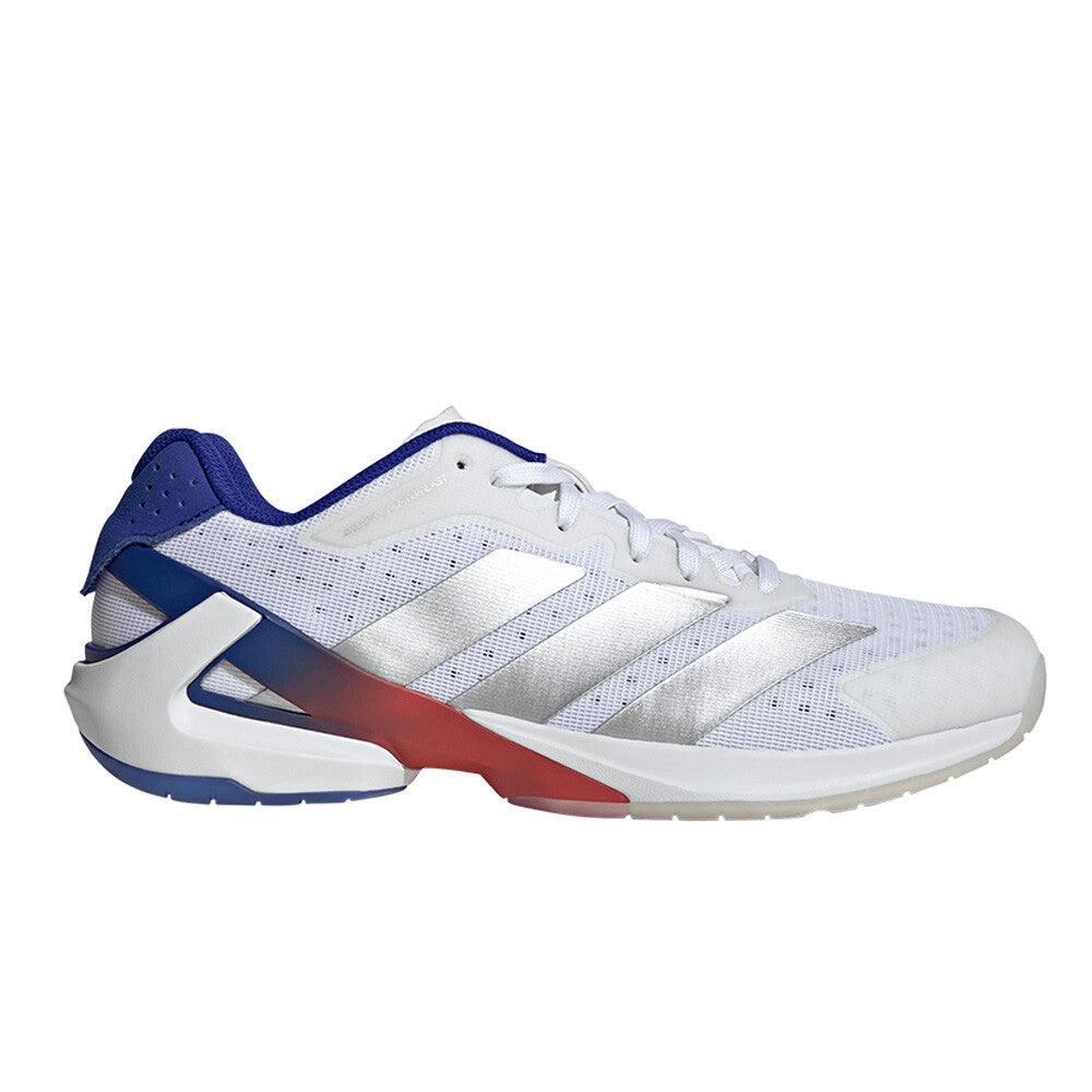adidas Adizero Counterblast Men's Indoor Court Shoes - Cloud White/Silver Metallic/Pure Ruby