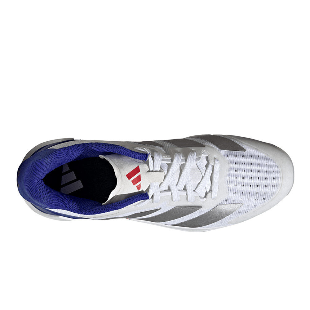 adidas Adizero Counterblast Men's Indoor Court Shoes - Cloud White/Silver Metallic/Pure Ruby