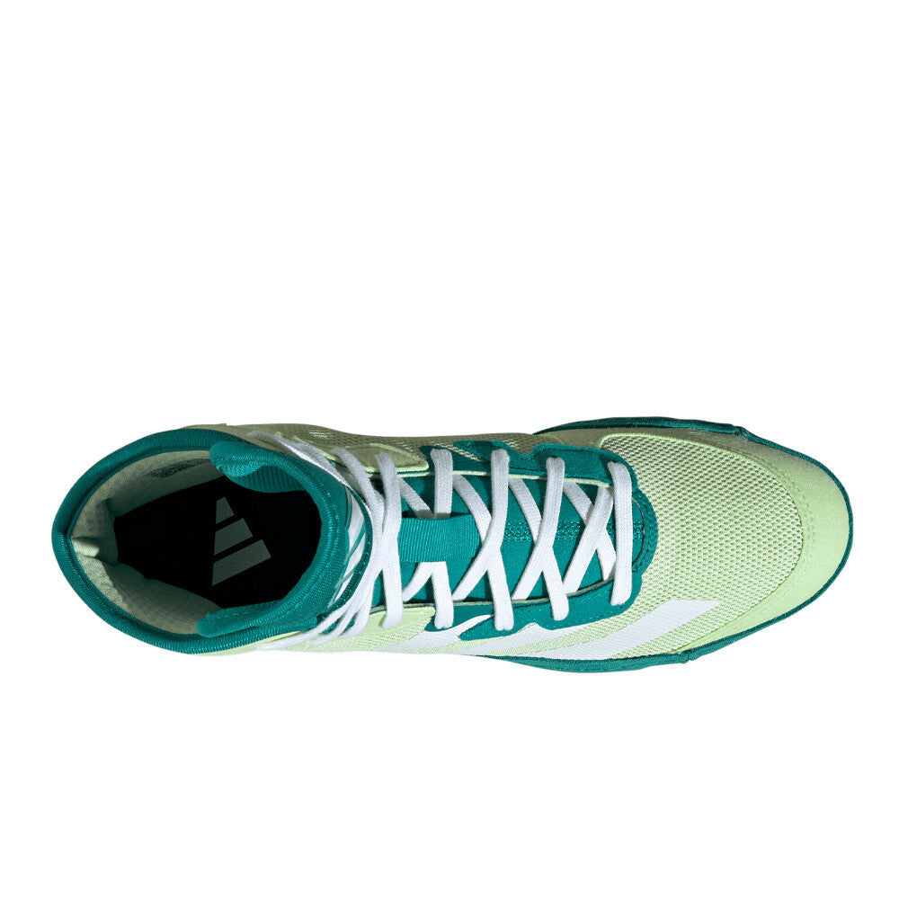adidas Adizero Mat Wizard 6 Men's Wrestling Boots - Semi Spark Green/Cloud White/Pure Teal