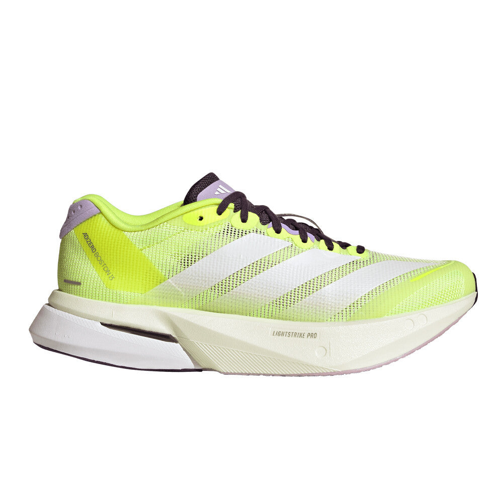 adidas Adizero Boston 13 Women's Running Shoes - Solar Yellow/Cloud White/Powder Plum