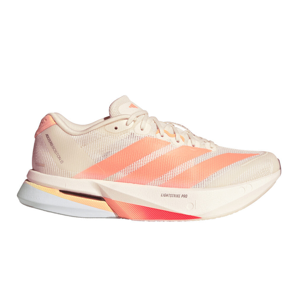 adidas Adizero Boston 13 Women's Running Shoes - Off White/Beam Orange/Acid Orange