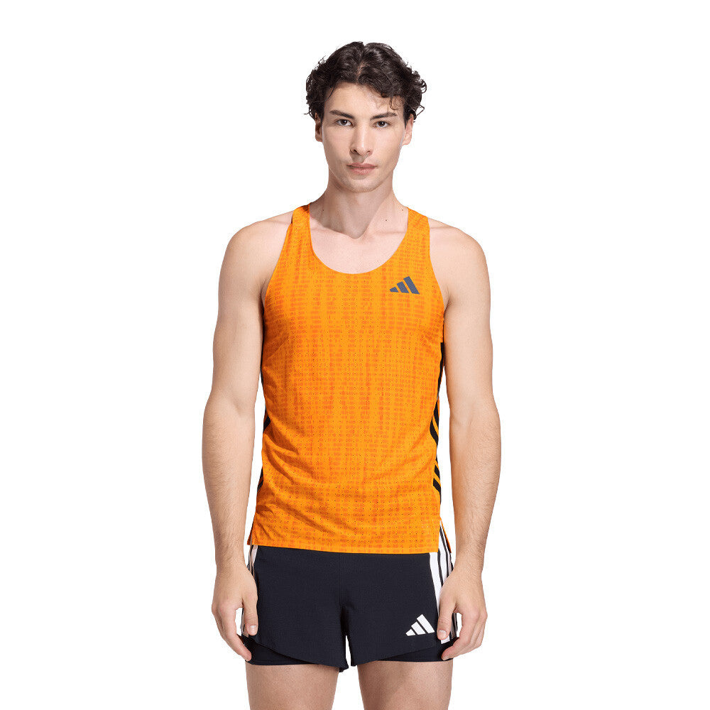 adidas Adizero Men's Running Vest - Pure Tangerine/Pure Orange